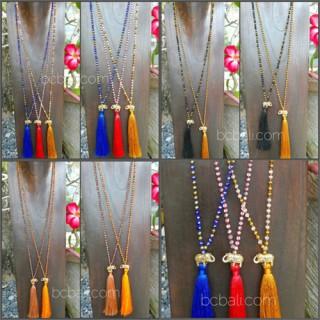 elephant bronze golden caps tassels necklaces crystal bead long strand 50 pieces